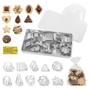 Imagem de RAINFLOW Conjunto de 30 peças de mini cortadores de biscoito - cortador de argila de polímero pequeno para crianças, molde de biscoito pequeno de aço inoxidável