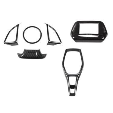 Imagem de Linskip Kit de conjunto de volante compatível com Chevy Camaro 2016-2024, tela de informações do console central e acabamento do painel de mudança de marchas para acessórios interiores Camaro LT LS SS