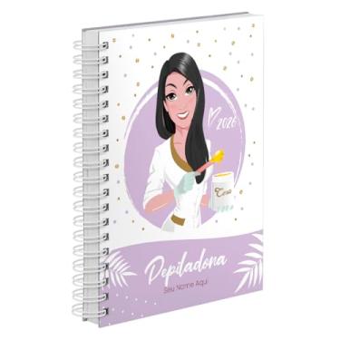 Imagem de Agenda Comercial 2026 Personalizada Capa Dura Depiladora Morena Cores (Lilás)