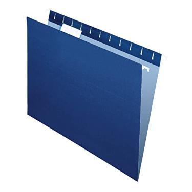 Imagem de Office Depot Pastas de arquivo suspensas em 2 tons, corte 1/5, 21 x 28 cm, tamanho carta, azul marinho, caixa com 25, OD81615
