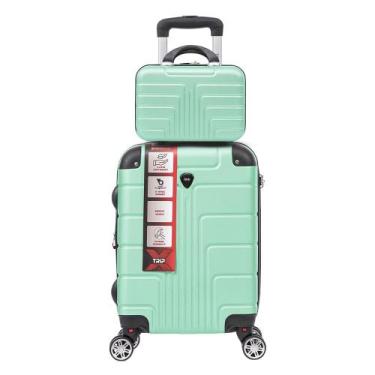 Imagem de Kit Mala De Viagem Bordo PP 8kg e Frasqueira P Luxo Tripx, Verde