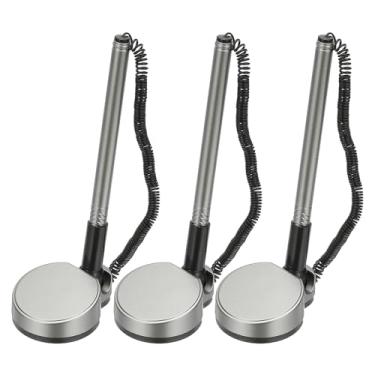 Imagem de PATIKIL 3 canetas seguras com corrente adesiva e suporte de caneta de segurança, canetas de balcão de recepção, caneta de mesa refis de tinta preta para mesa, local de trabalho, escritório, casa