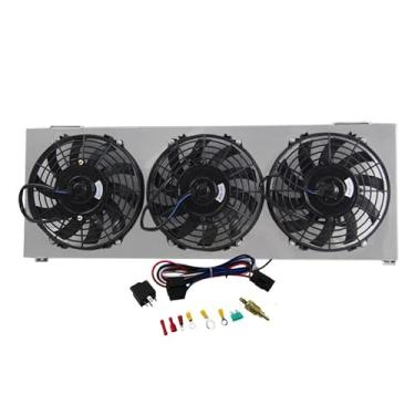 Imagem de EGINCOOLER Ventilador de três radiadores de alto rendimento para Jeep Cherokee Comanche XJ 2.5L 4.0L AT MT Performance Aluminum Shroud+Fan de alto rendimento