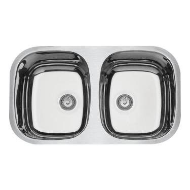 Imagem de Cuba de embutir Tramontina Isis 2C 34 BL em aço inox alto brilho 72x40 cm Aço Inox