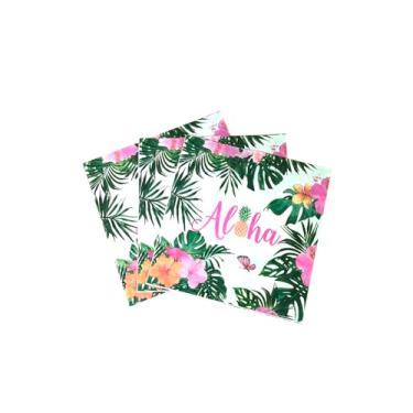 Imagem de Guardanapos havaianos Luau 40 peças para artigos de festa de feliz aniversário Aloha guardanapos de papel com tema tropical Tiki descartáveis para crianças chá de bebê verão piscina praia