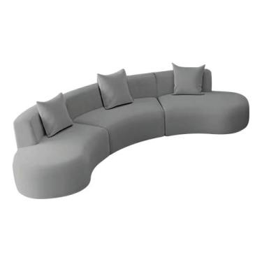 Imagem de Kit Sofá Modular 4 Lugares 360cm Moderno Curvo Orgânico Duna Bouclé - 