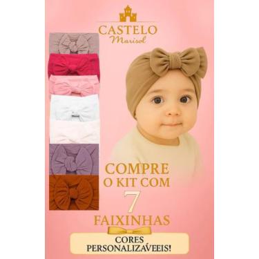 Imagem de Kit 7 Laços de Bebê Turbante Roupa Infantil Menina Conjuntinho - Caste