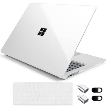 Imagem de Loyrina Capa transparente para laptop Microsoft Surface de 15 polegadas Copilot+ PC 2024 (7ª edição), capa ultrafina leve com capa de teclado macia, adaptador OTG e webcam, transparente