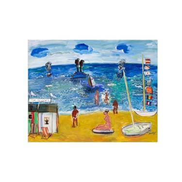 Imagem de Pinturas Famosas Arte Parede-Imagens em Tela-Beach-Pôster e Impressões para Sala de Estar Quarto Casa 60x80cm24x31in Sem Moldura