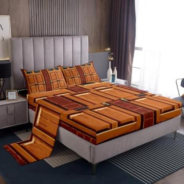 Imagem de Castle Fairy Jogo de lençol solteiro com porta de mineiro, 3 peças, para decoração de quarto de crianças, meninas, meninos, adolescentes, lençol com elástico, lençol de cima, 1 fronha