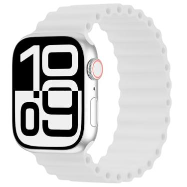 Imagem de Arctime Pulseira de silicone Ocean Solo compatível com Apple Watch Ultra/2 Series SE 10 9, 8, 7, 6, 5, 4, 3, 2 e 1 de 38 mm, 40 mm, 41 mm, 44 mm, 45 mm, 46 mm, 4, 3, 2 e 1