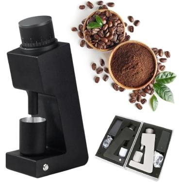 Imagem de Moedor de café elétrico atualizado - Motor de alto torque de 100 W, núcleo de moagem hexagonal, ajuste contínuo, corpo inclinado de 76,5 ° para retenção de <0,1 g, funil e copo magnéticos, conjun