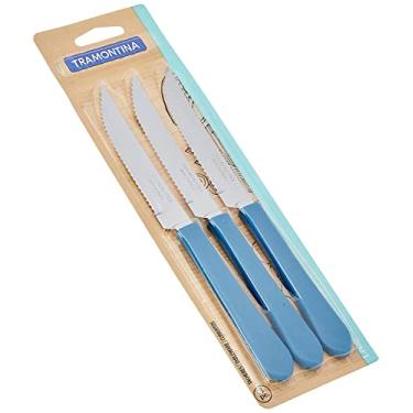 Imagem de Conjunto Facas Churrasco Inox 3pcs Leme Azul Tramontina