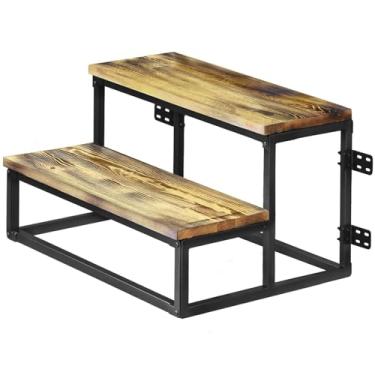 Imagem de Degraus de garagem em 2 degraus, escadas pré-fabricadas para instalação permanente, não são alternativas portáteis/leves, escadas de banheira de hidromassagem, escadas de madeira pré-fabricadas ao ar