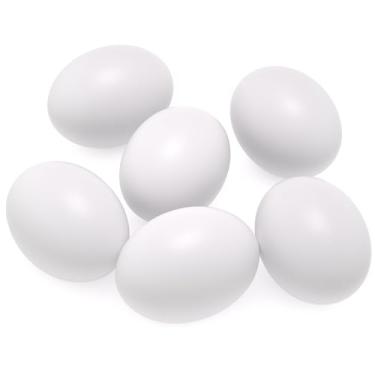 Imagem de HOPOCO 8 peças de ovos falsos de madeira para galinhas, design artesanal não tóxico e realista para caixas de nidificação, incentiva a postura de ovos ecológicos e acessórios duráveis para galinheiros