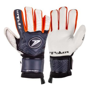 Imagem de Luva de Goleiro Profissional Poker Ortho Vulcan III com talas, Br, Pt,