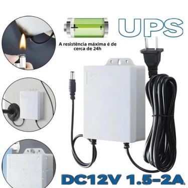 Imagem de Adaptador De Energia UPS Externo Para Câmera WiFi DC12V 2A Com Monitor