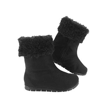 Imagem de Bota Infantil Neve 100% Forrada Pelo Inverno Lã Confort AM211 Cor:3-Preto-Preto;Tamanho:27