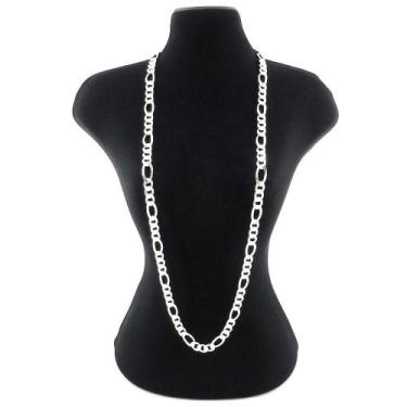 Imagem de Corrente Masculina 70Cm 7Mm Largura Folheada Prata Cr237 - Wnbijouteri