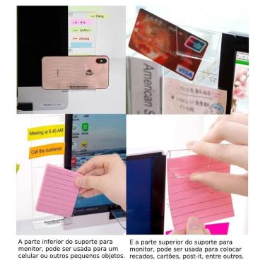 Imagem de Suporte Agenda Mensagem Acrílico Para Monitor Tarefa De Casa