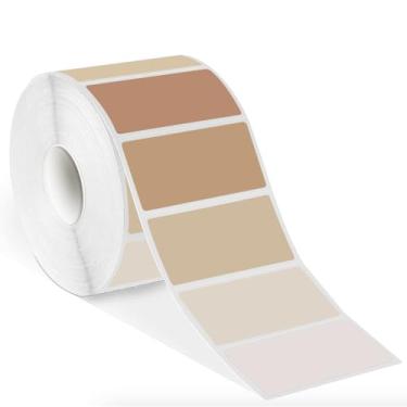 Imagem de Adesivos de etiquetas térmicas de 5 x 2,5 cm, papel de etiqueta de código de barras autoadesivo para impressora térmica direta, adesivos de envio de endereço retangular multiuso, 1100 folhas/cores