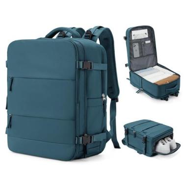 Imagem de Mochila de viagem coowoz grande impermeável para mulheres e homens azu