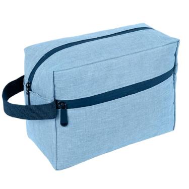 Imagem de Bolsa de Higiene Pessoal de Viagem com Bolso e Compartimento Bolsa Portátil de Lavagem de Viagem Bolsa de Higiene Pessoal Leve Sacos de Barbear Duradouros para Homens e Mulheres, Azul, 1, Prático
