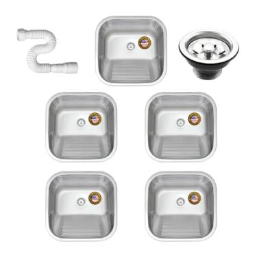 Imagem de Tanque Inox 40x34x20 Fosco 304 American 5 Unidades Valvulas