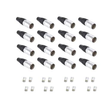 Imagem de 16 Conector Plug Ethercon RJ45 Macho Rede Xlr Net + Clip RJ45 CAT6