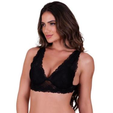Imagem de Sutiã com Bojo de Renda Alça Larga Debora - NAKA MODAS, Preto, G