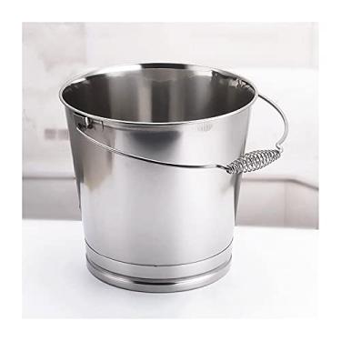 Imagem de Balde de gelo para festas Balde de gelo de aço inoxidável portátil para armazenamento doméstico bar coquetel cerveja balde de gelo restaurante balde de champanhe recipiente de gelo para irrigação de