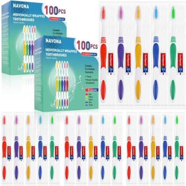Imagem de Escova de dentes descartável Navona 200 unidades com pasta de dente 5g