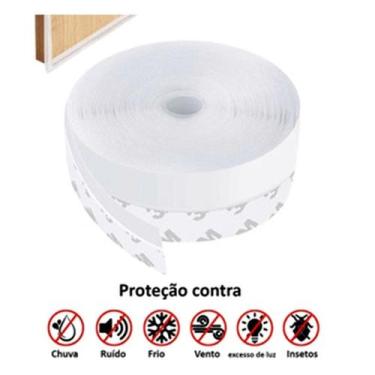 Imagem de Fita Veda Fresta Porta Janela Transparente 2,5cm Borracha Tpe 5 M - Ho