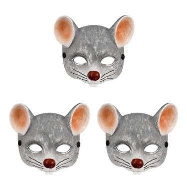 Imagem de 3 Pecas Máscara De Halloween Engraçada De Rato Do Dia Das Bruxas De Máscara De Animais Do Dia Das Bruxas Traje De De Rato 3d Adulto Chapelaria