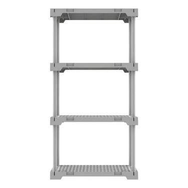 Imagem de Estante Plastico 127x70x35cm Branca 4 Prateleiras Ate 100kg
