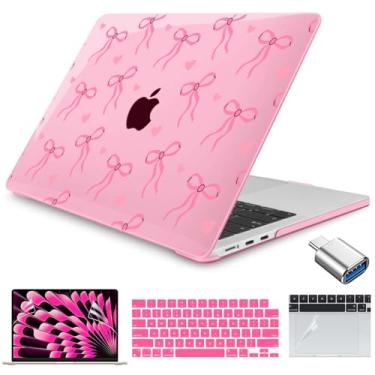 Imagem de Teryeefi Capa para M4 MacBook Air 13,6 polegadas 2025 2024 2022 serve para modelos A3240/A3113/A2681, capa rígida para laptop com capa de teclado Trackpad para MacBook Air 13 polegadas M4 M3 M2, arcos