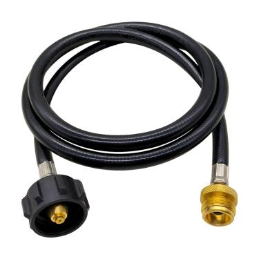 Imagem de Hooshing Adaptador de mangueira de propano de 1,5 m a 9 kg, compatível com churrasqueira Coleman Blackstone Weber Q, aquecedor Buddy, defumador, chapa e fogão de acampamento