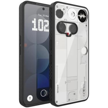 Imagem de TUDIA Capa Lucion Clear Fit projetada para Nothing Phone 3 (2025), à prova de choque fosco TPU bumper antiamarelamento transparente rígida traseira fina capa protetora (preta)