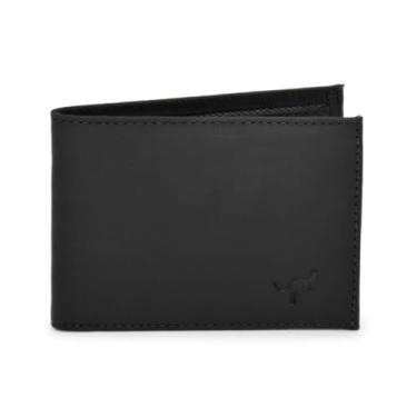 Imagem de Carteira masculina slim pequena luxo couro bovino natural(preto)