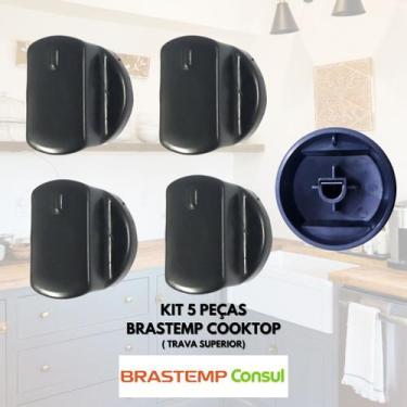 Imagem de Kit Botão de Fogão Brastemp Ative/CLEAN Cooktop 5 peças