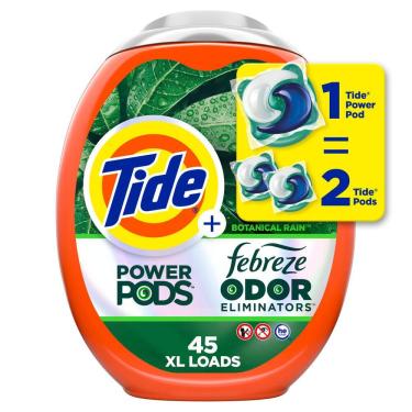 Imagem de Pacotes de detergente para roupa Tide Power Pods 45 unidades