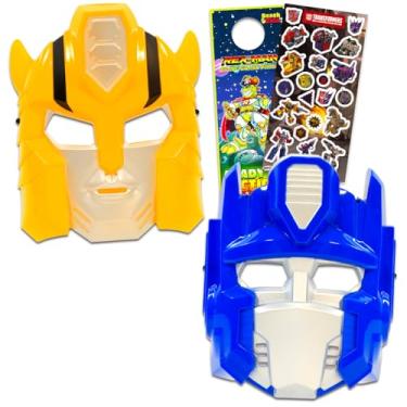 Imagem de Transformers Masks for Kids 2 Pack Set - Bundle with Optimus Prime and Bumblebees Masks for Dress Up Pretend Play Plus Stickers, More | Transformers Costume Accessories
