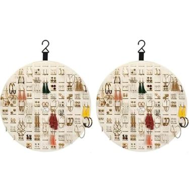 Imagem de MIXNEX Organizador de pendurar acessórios de cabelo de feltro – pacote com 2 suportes de armazenamento de parede para grampos de cabelo, laços e laços de cabelo para meninas – Rack de exibição estilo