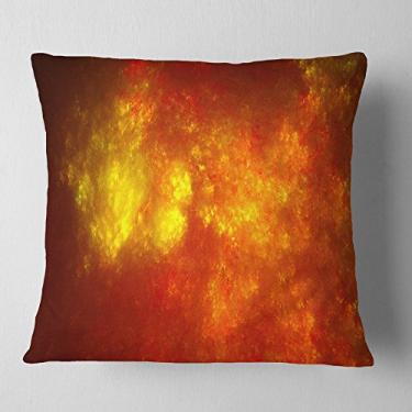 Imagem de Designart Orange Starry Fractal Sky' Abstract Throw sala de estar, sofá, almofada de alta qualidade + capa de almofada impressa em ambos os lados 45,72 x 45,72 cm