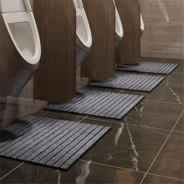 Imagem de 1 Peça Tapete De Mictório Antimicrobiano Tapetes De Mictório Antiderrapante Tapete De Urina De Banheiro Tapete De Chão Absorvente Tapetes De Urina De Banheiro Para M, Dark Grey, 50x60cm