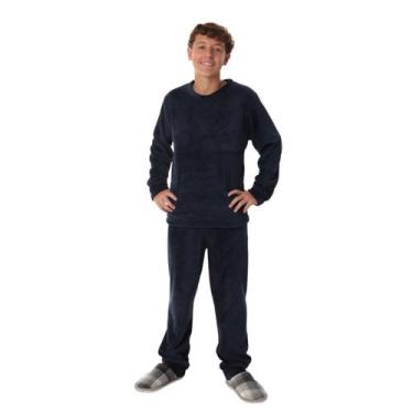 Imagem de Pijama Boss Fleece Juvenil Masculino Menino Victory, 16, Marinho