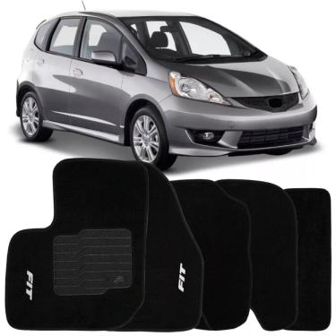 Imagem de Jogo de Tapete Automotivo Carpete New Fit 2009 à 2014 Soft Logo Bordado 5 Peças