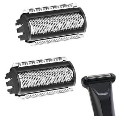 Imagem de 2 peças de lâminas de substituição compatíveis com o cortador de grama MANSCAPED 5.0 Ultra Body Hair Trimmer Lâminas para cabeças de barbear masculinas