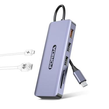 Imagem de Hub USB C, adaptador multiportas USB C de 7 portas para MacBook Pro/Air, tipo C para HDMI 4K, 1 USB 3.2 até 10 Gbps, 2 USB 2.0, PD de 100 W, SD/TF para iPhone 15/16 e outros dispositivos tipo C