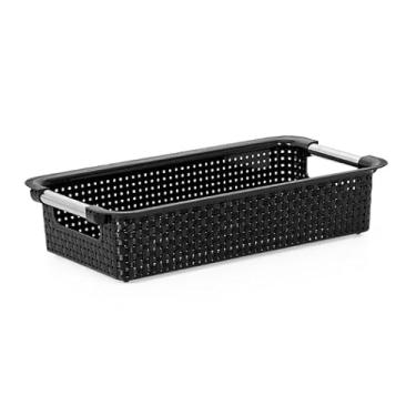 Imagem de CESTO ORGANIZADOR RATTAN PRETO 40,5x22x9cm